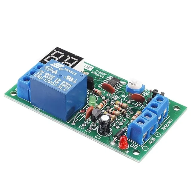 JK12 A 12V Time Adjustable Relay Module with LED Digital Tube Dynamic Display Countdown Single Chip Relay